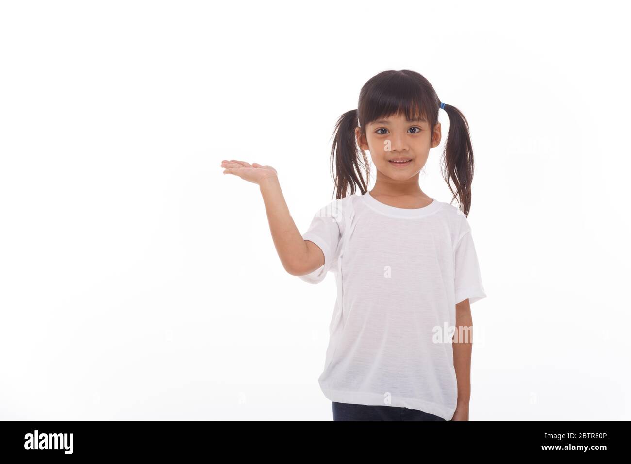 little girl isolated on a white background Stock Photo - Alamy