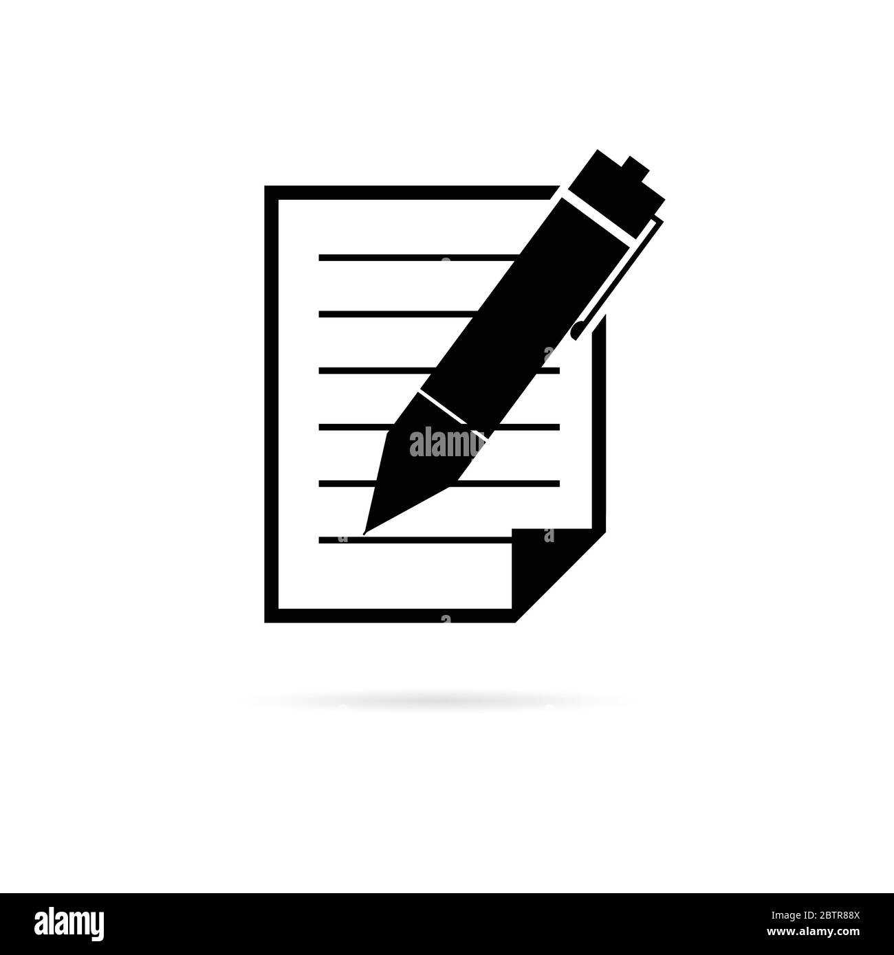 paper with pen vector illustration Stock Vector