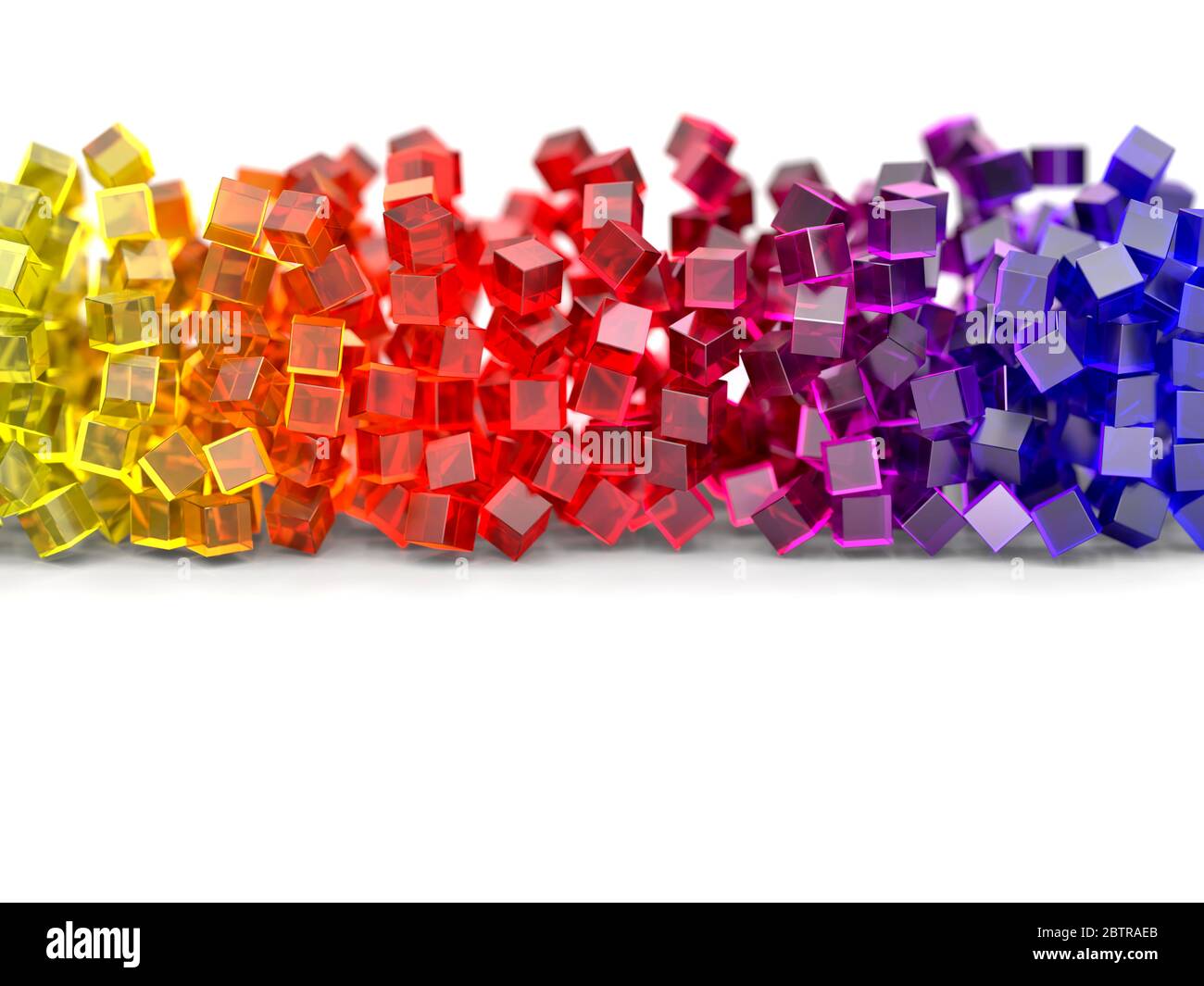 Rainbow colored glass cubes on white background Stock Photo - Alamy