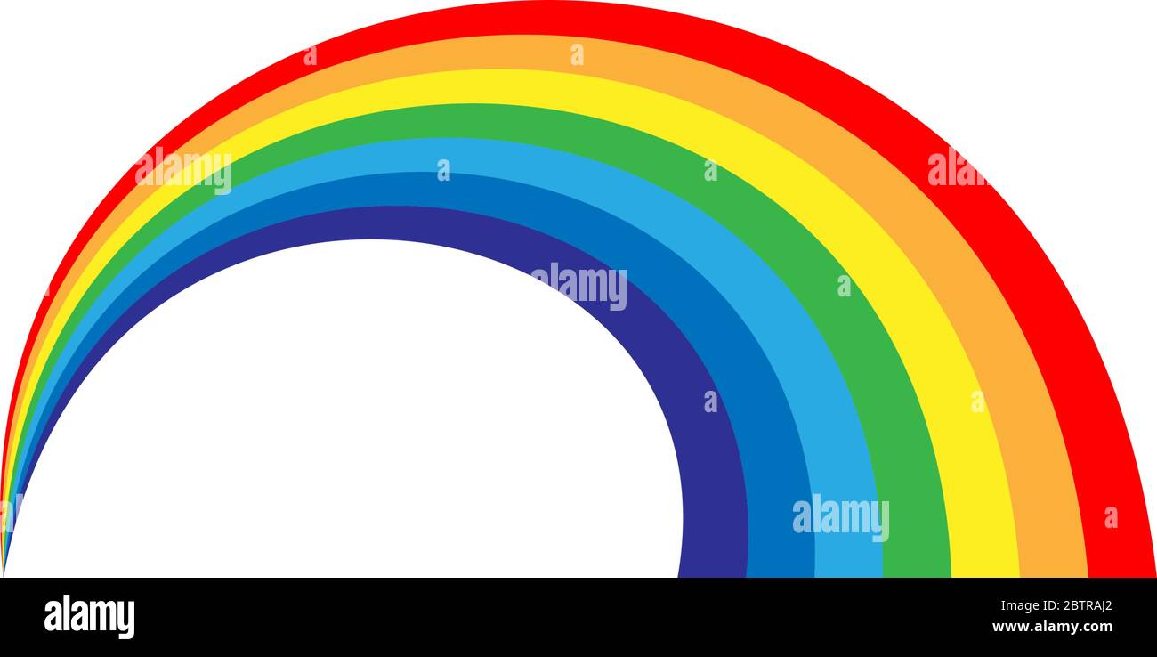 Rainbow icon. Spectrum symbol. Perspective diagonal view. Stock - Vector illustration. Stock Vector