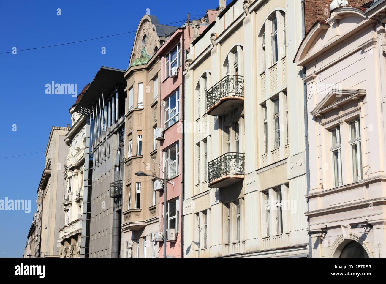 Belgrade city street view - capital of Serbia. Kralja Petra street. Stock Photo