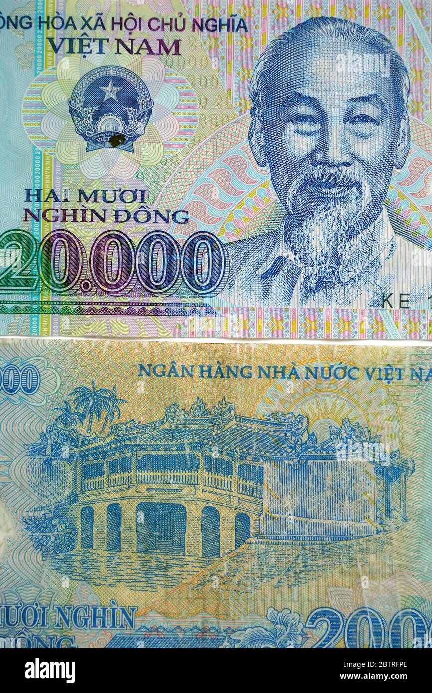 twenty thousand dongs, Vietnamese đồng, Vietnamesischer Dong, VND