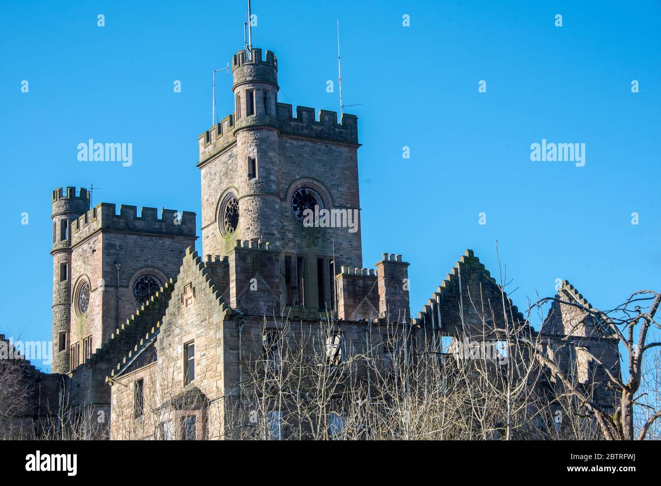 Derelict former hospital in the village of Hartwood, near Shotts, North