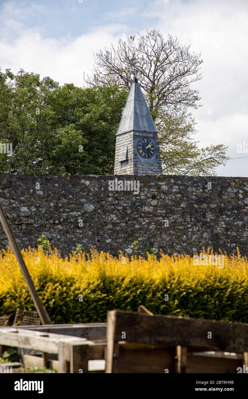 Clock tower at Lukesland Gardens, Ivybridge, Devon Stock Photo Alamy