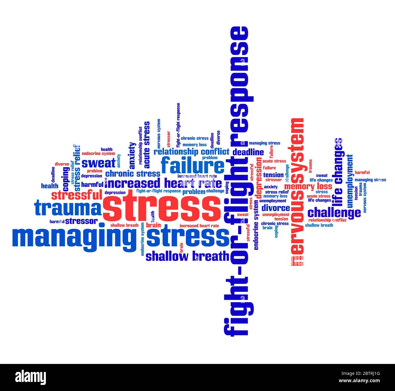 Stress emotional issues and concepts word cloud illustration. Word collage concept. Stock Photo