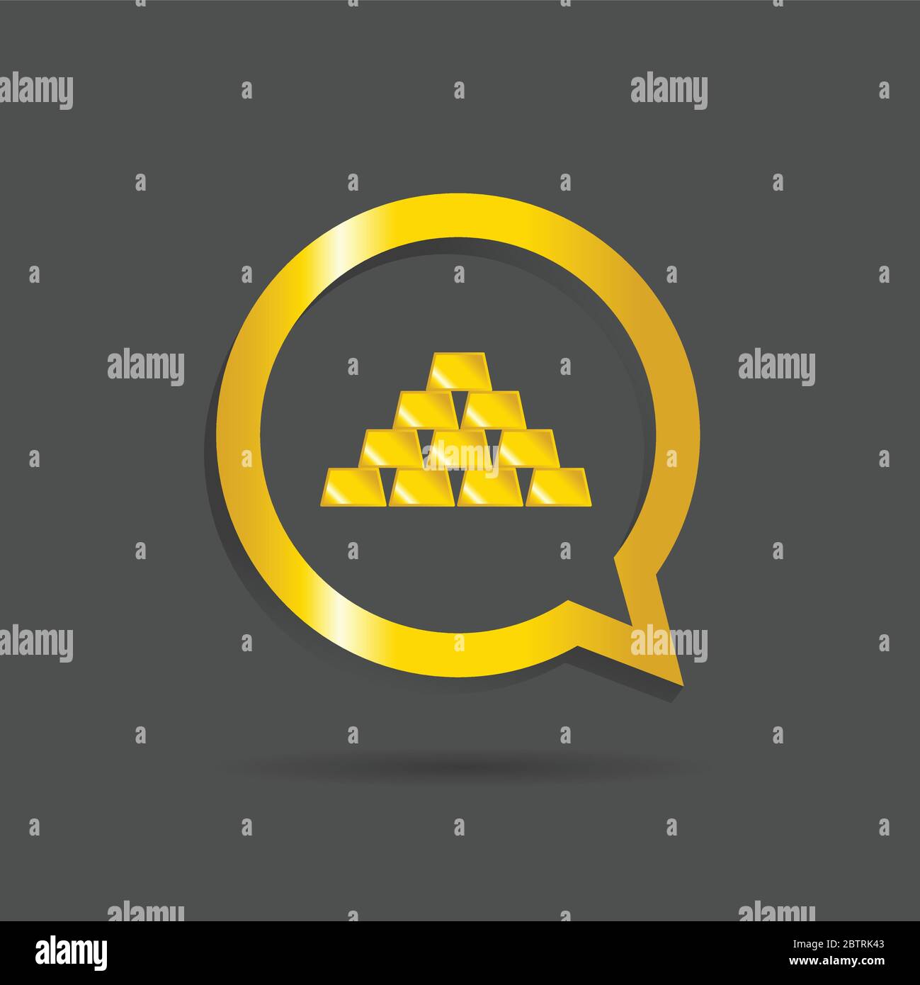 gold bars icon vector illustration on gray background Stock Vector