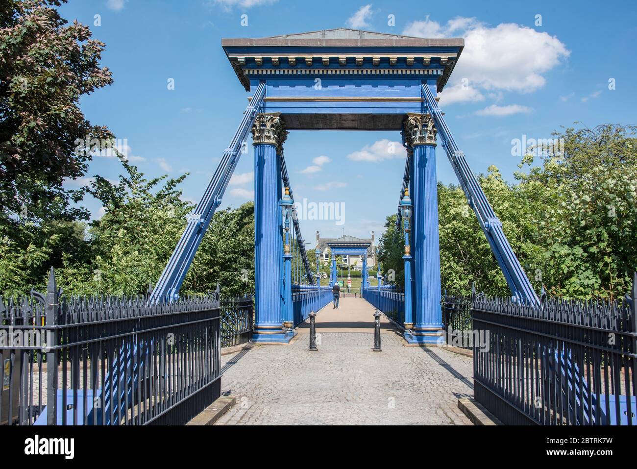 St Andrew's Suspension Bridge, Glasgow Green, Glasgow Stock Photo