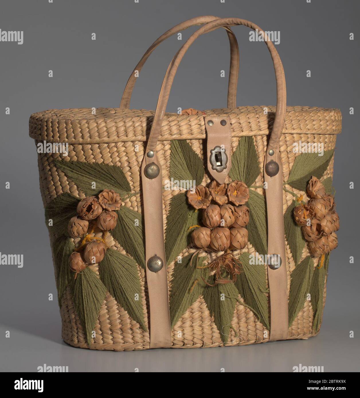 Barrel Handbags Green with Red Flower Design. – lakshya bags