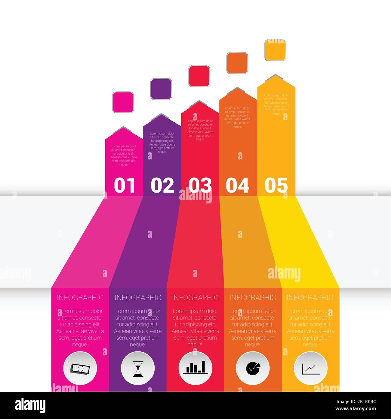 infographic set illustration with icon in color Stock Vector Image ...