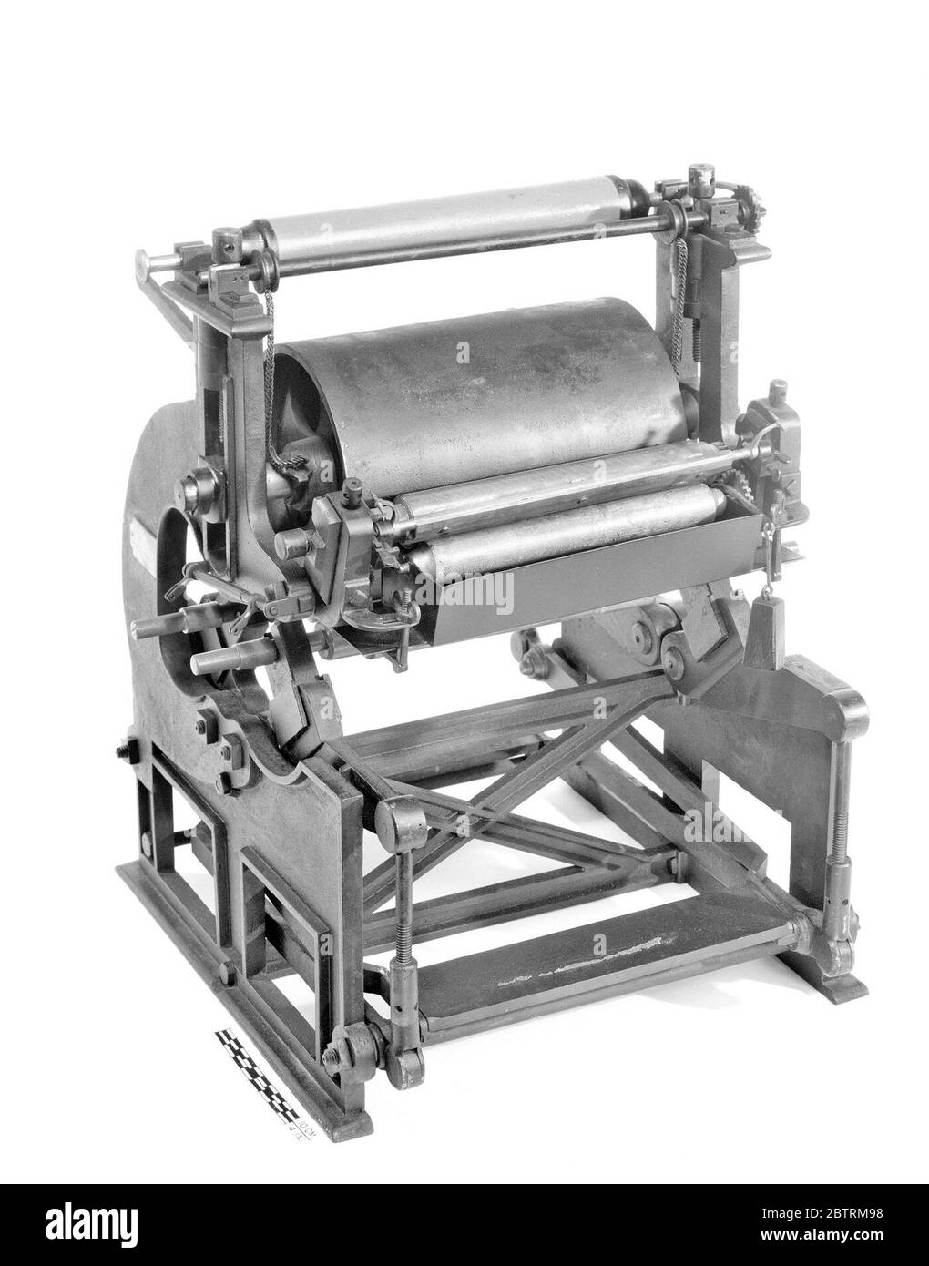 1838 Alden Sibleys Patent Model of a Calico Printing Machine. Calico Printing Machine Patent ModelPatent No. Stock Photo