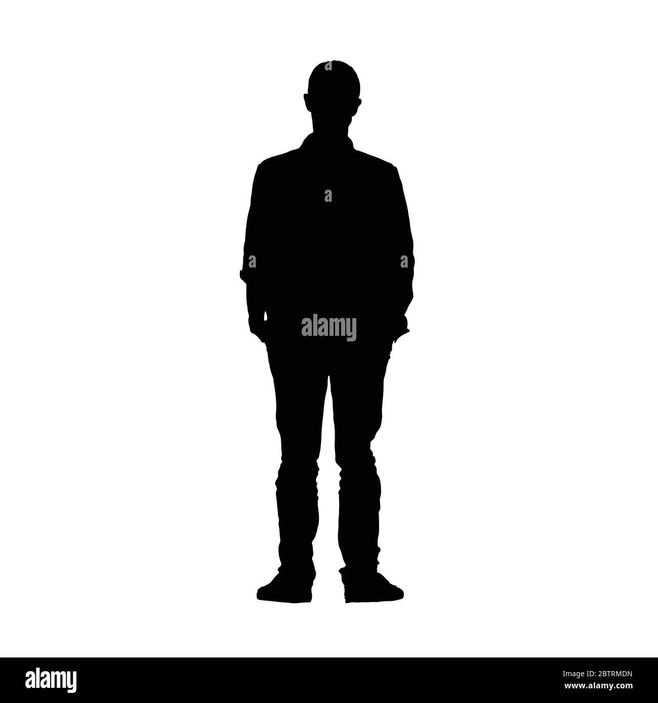 man black vector silhouette on white Stock Vector