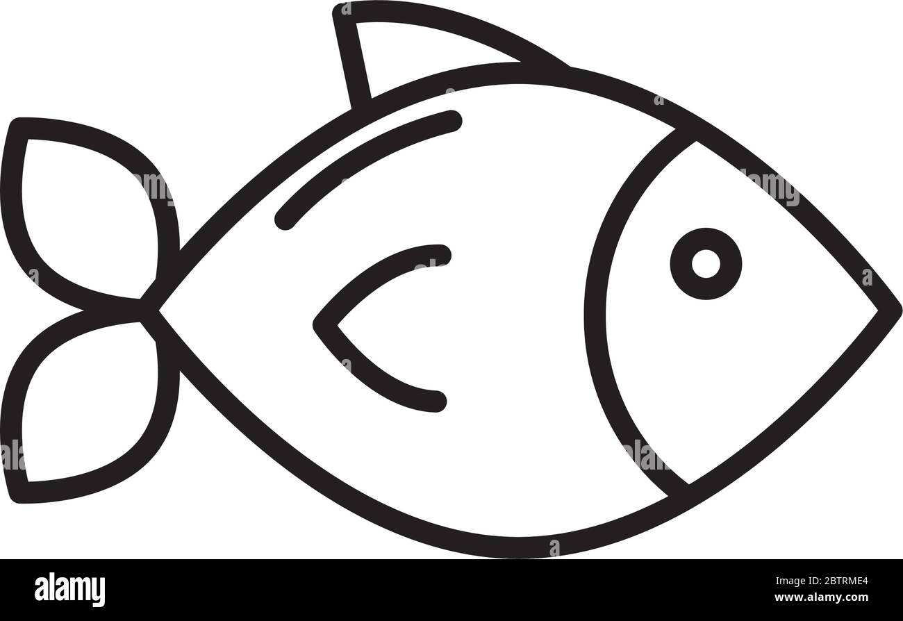 Fish line icon vector Stock Vector