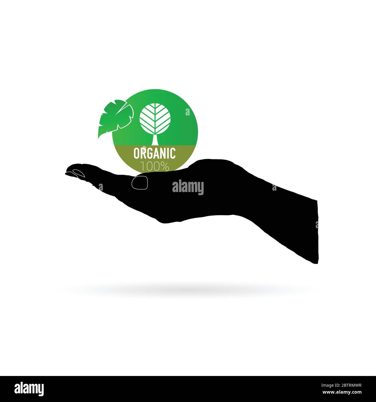 organic icon green vector in black hand illustration Stock Vector Image ...