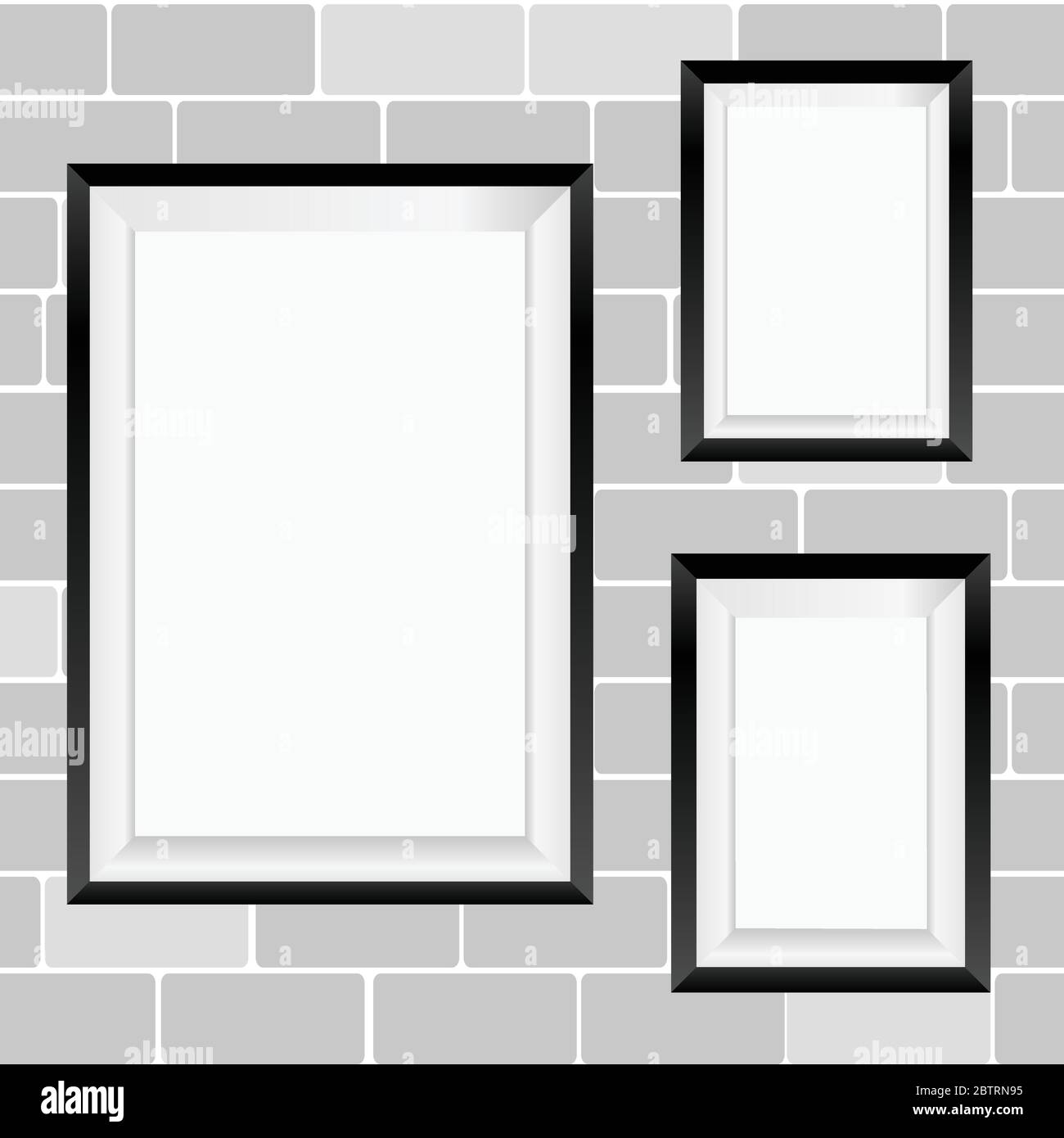picture frame on brick wall vector art illustration Stock Vector Image