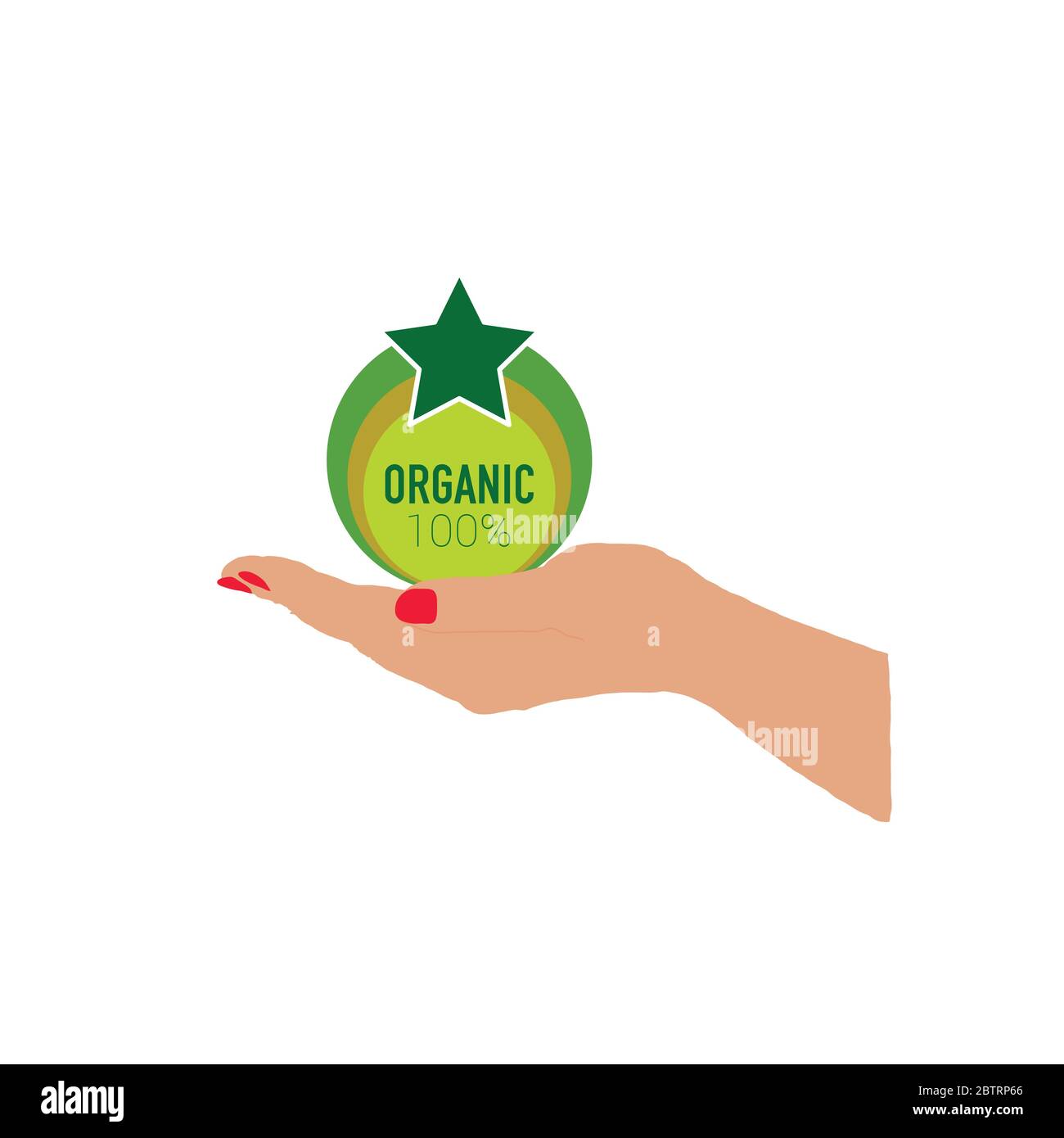 organic icon in woman hand vector illustration Stock Vector Image & Art ...