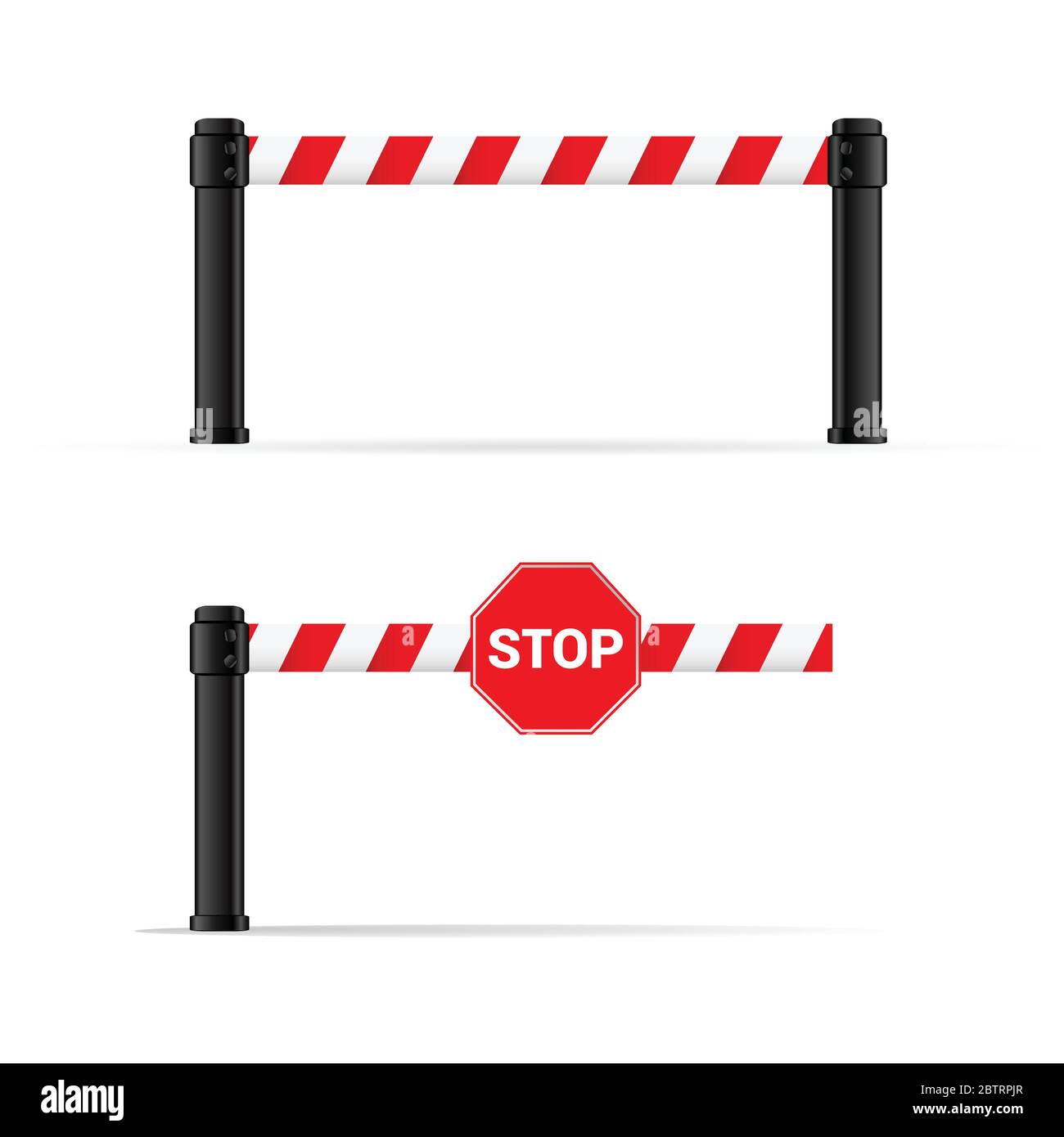 toll booth vector on road in colorful Stock Vector