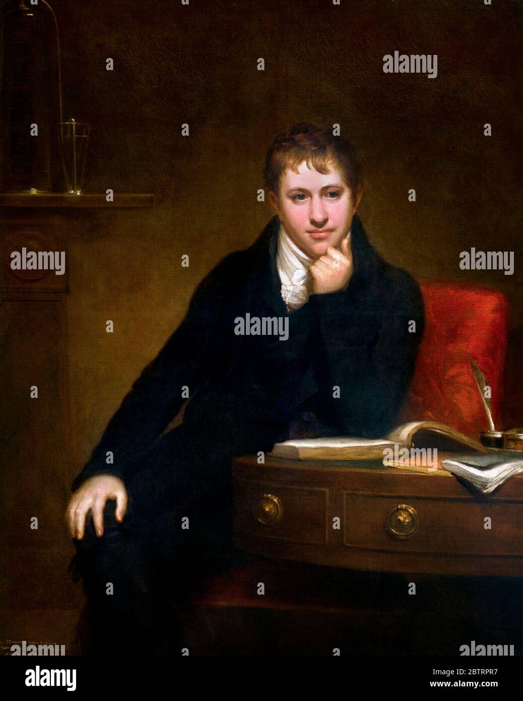 Sir Humphry Davy, 1st Baronet (1778 -1829), portrait by Henry Howard, oil on canvas, 1803. Stock Photo