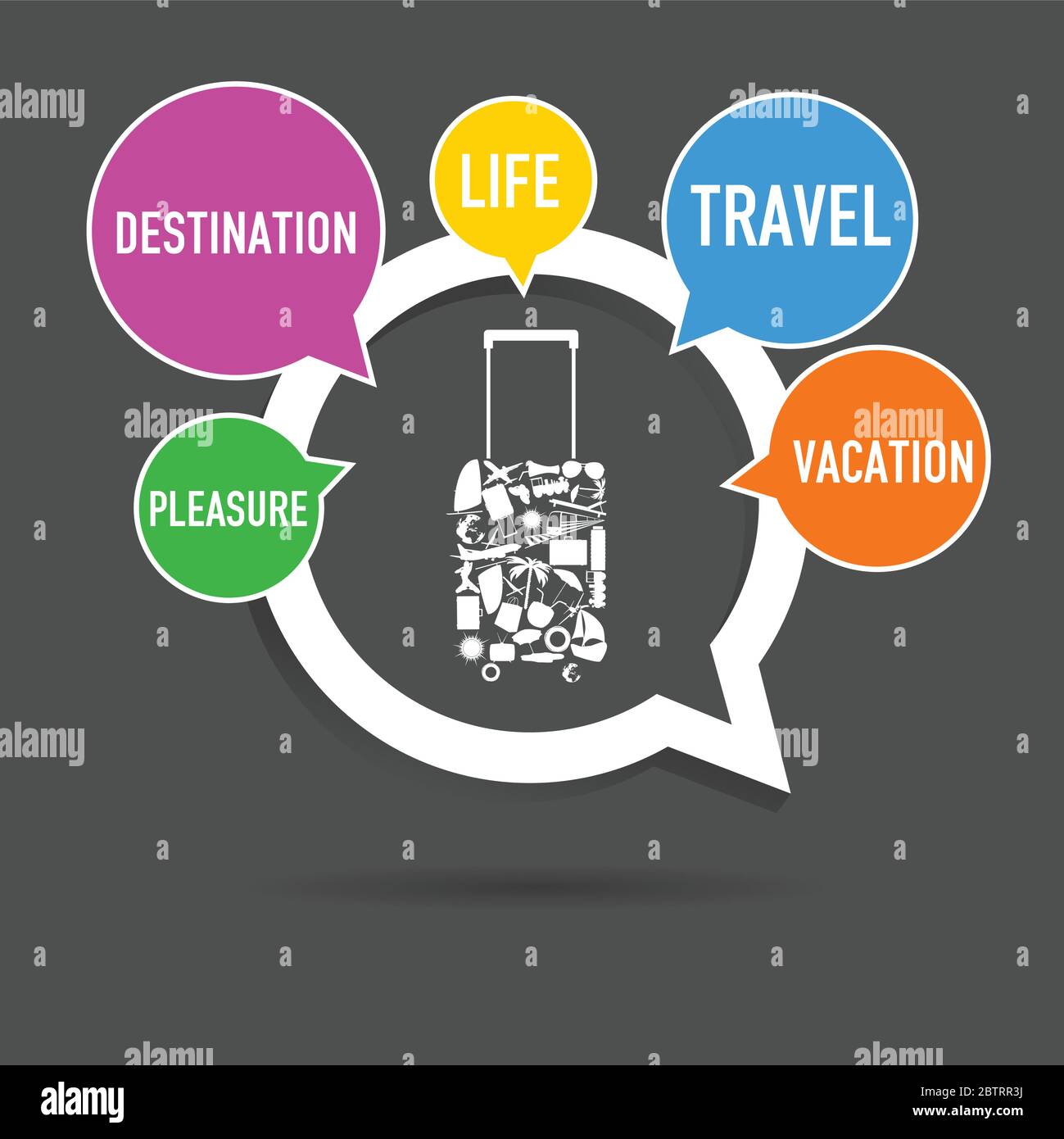 speech bubble vector with travel icon paradise Stock Vector Image & Art