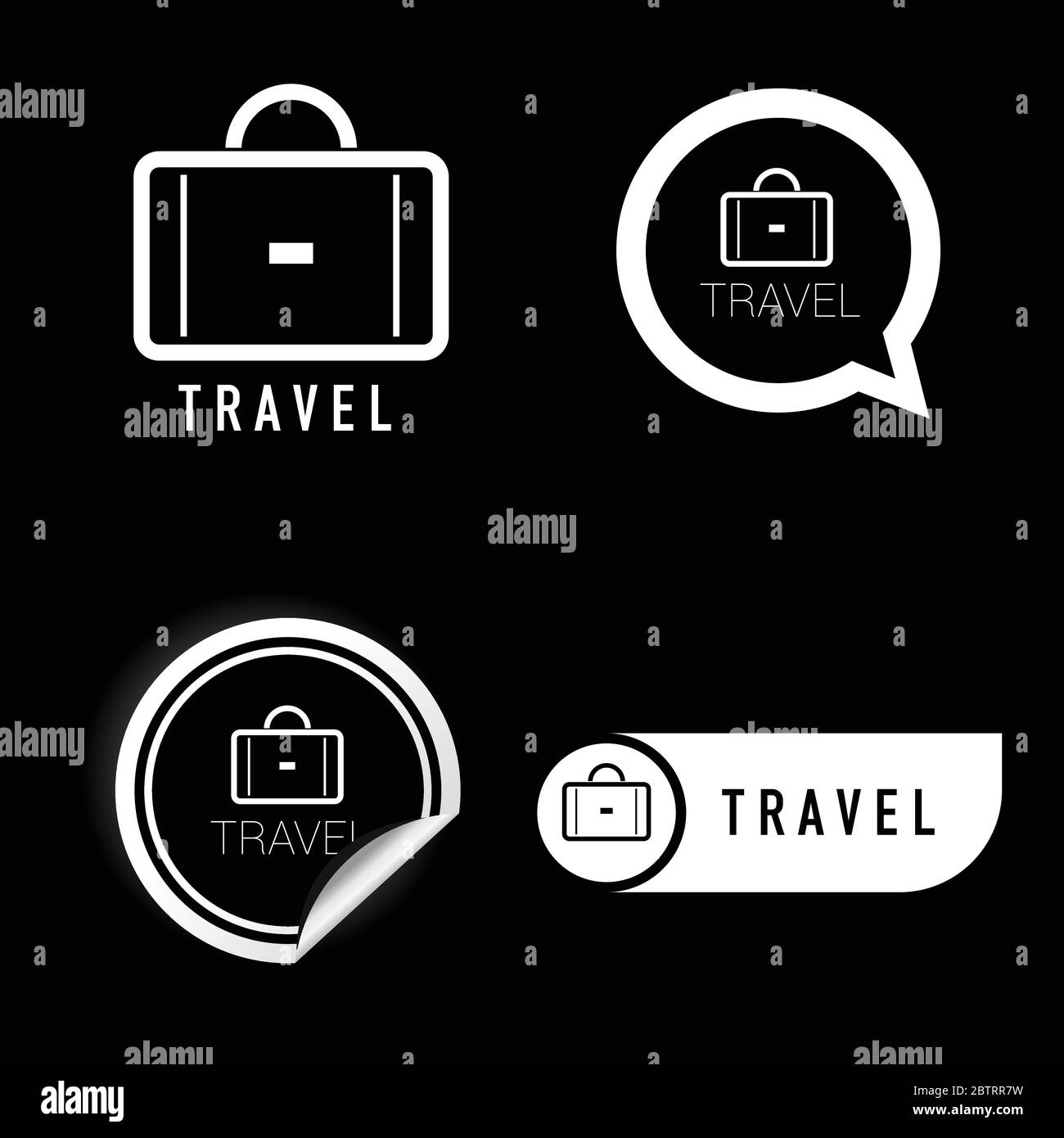travel icon black and white vector illustration Stock Vector Image ...