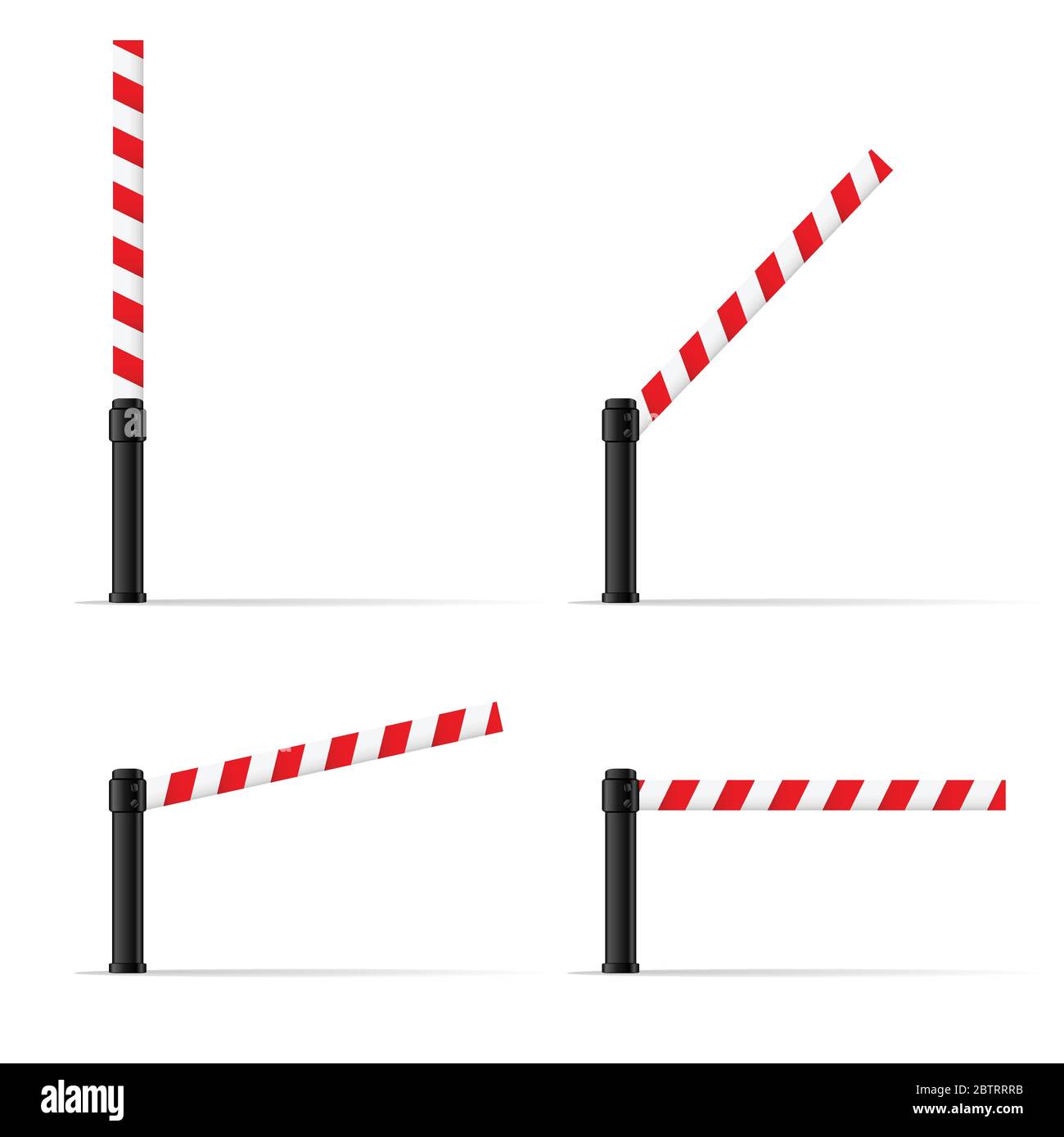 toll booth set vector on road in colorful Stock Vector