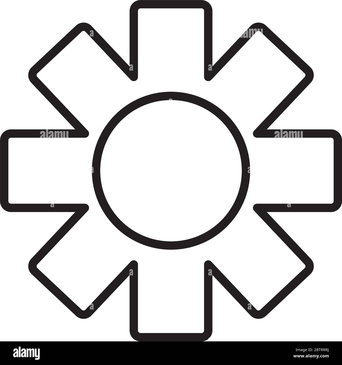 gear wheel icon over white background, line style, vector illustration ...