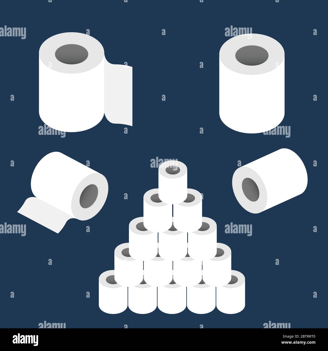 toilet paper roll set vector illustration Stock Vector