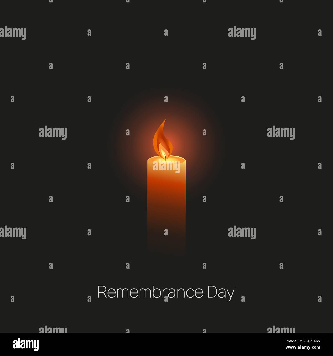 Memorial Day template. International Holocaust Remembrance Day with a Burning Candle on a Dark Background. Stock Vector