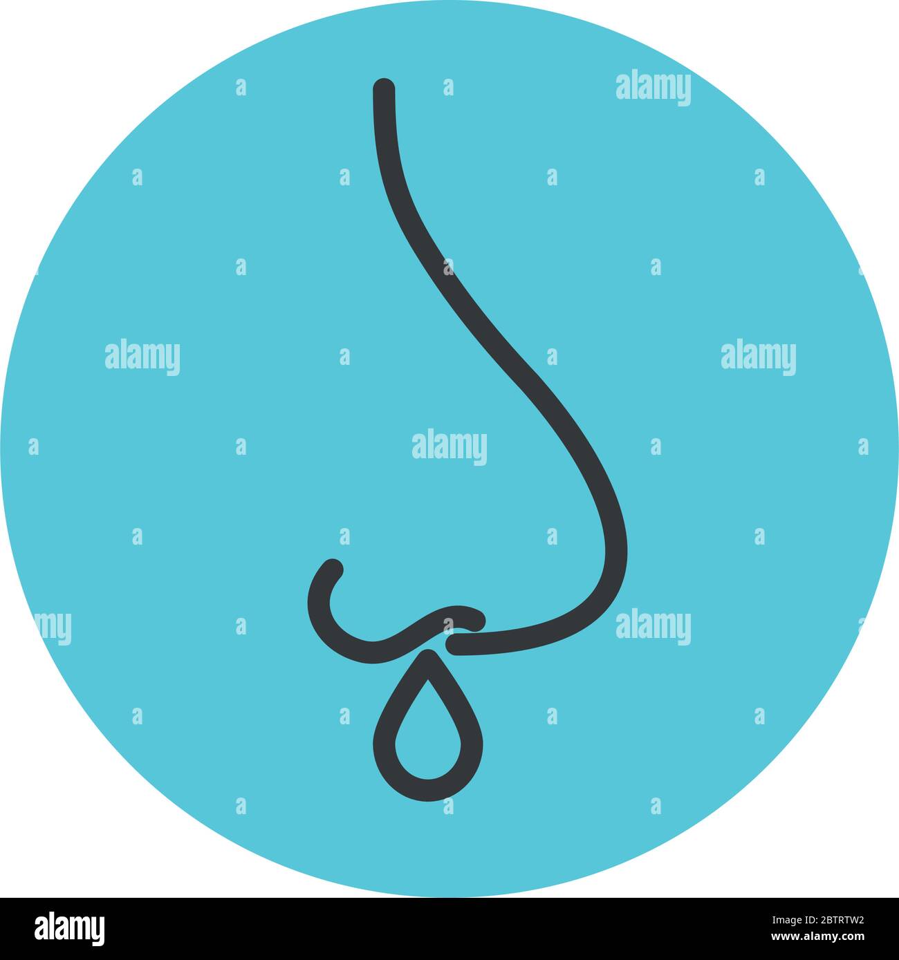 runny nose icon over white background, block line style, vector