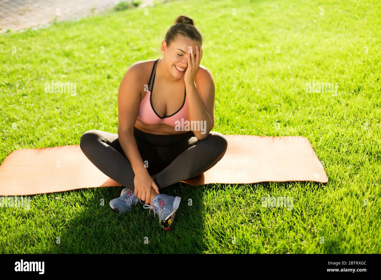 Plus Size Young Woman at City, Lifestyle Stock Photo - Image of large,  grass: 193100684