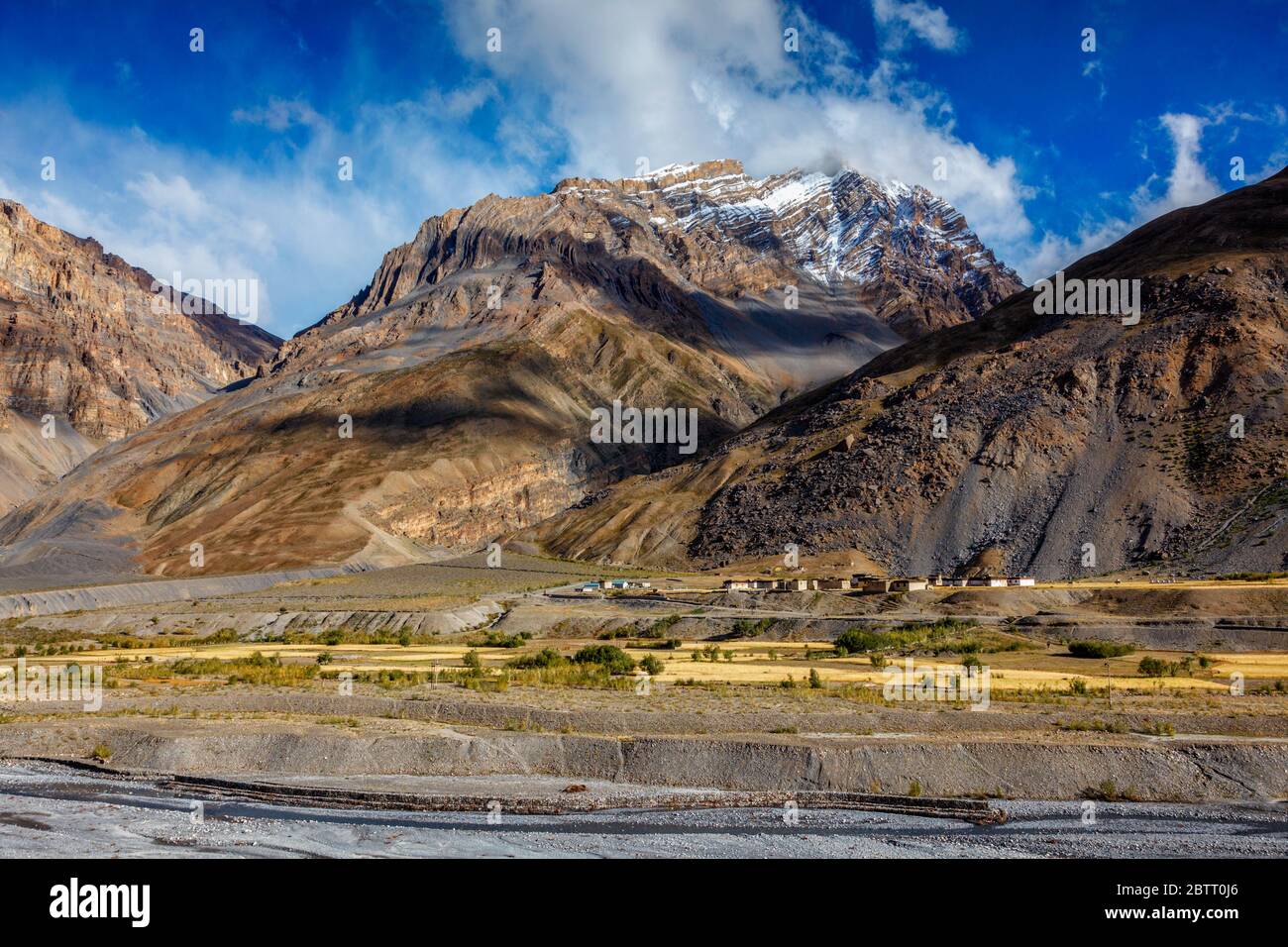 Village in Himalayas Stock Photo