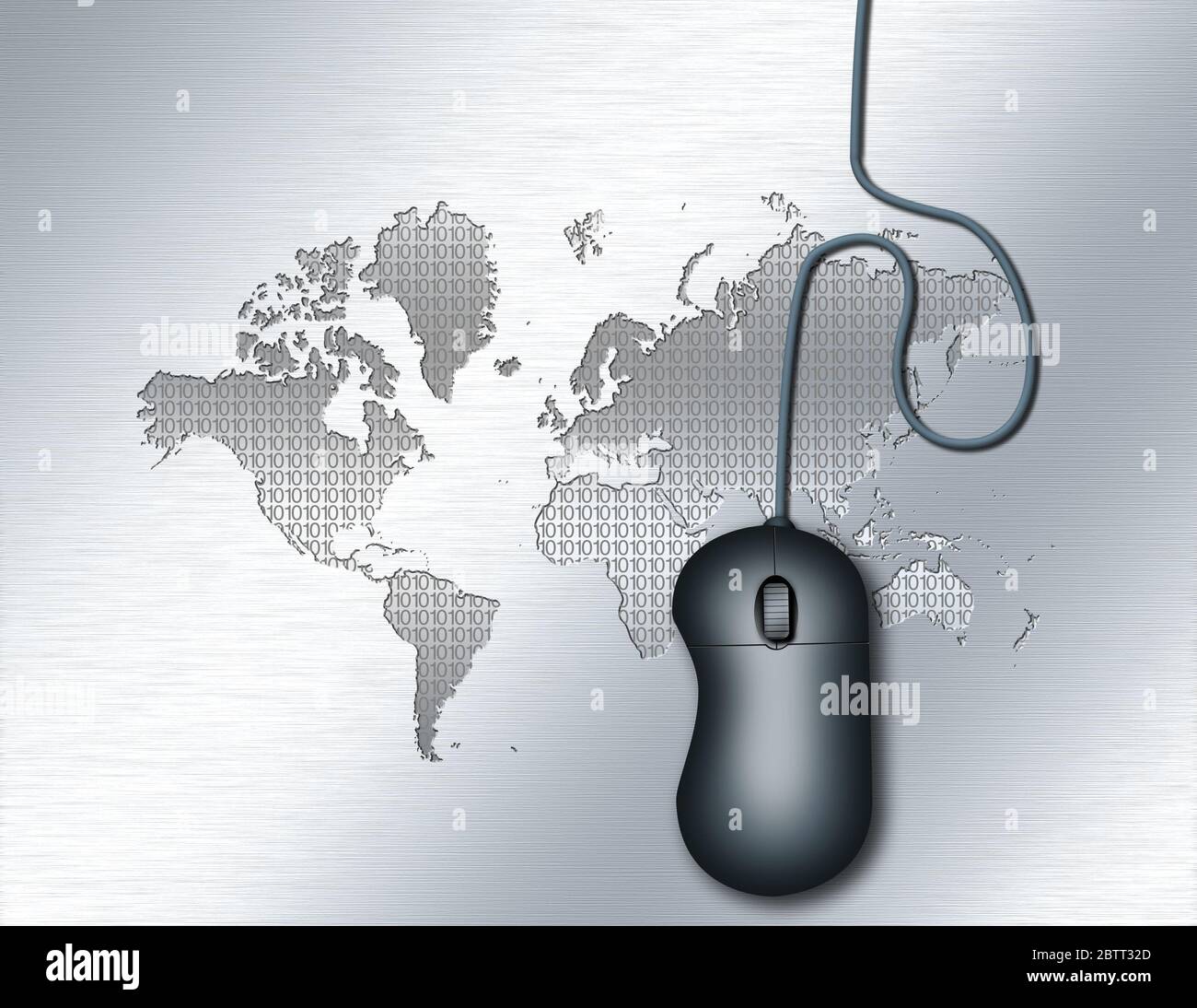 Computer mouse. World map background Stock Photo - Alamy