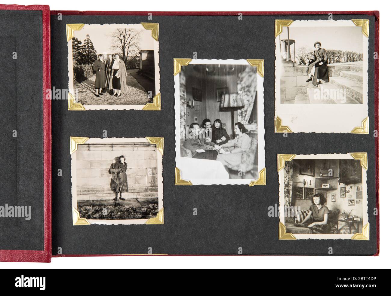 Vintage photo album with old family pictures Stock Photo - Alamy