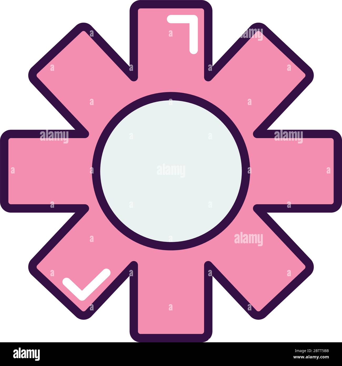 gear wheel icon over white background, line color style, vector ...