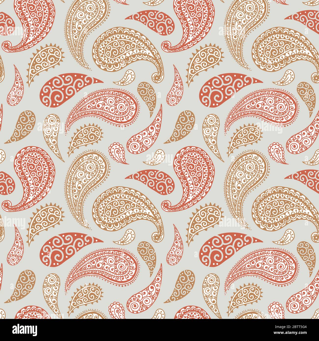 Paisley Pattern Background Seamless Floral Ornament Vector