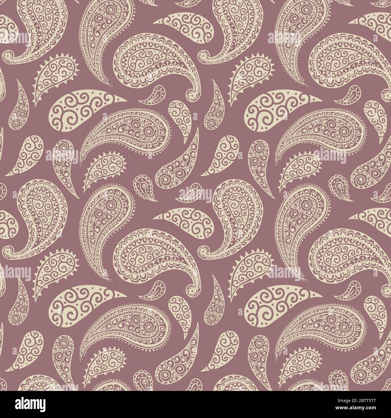 Paisley Pattern Background Seamless Floral Ornament Vector
