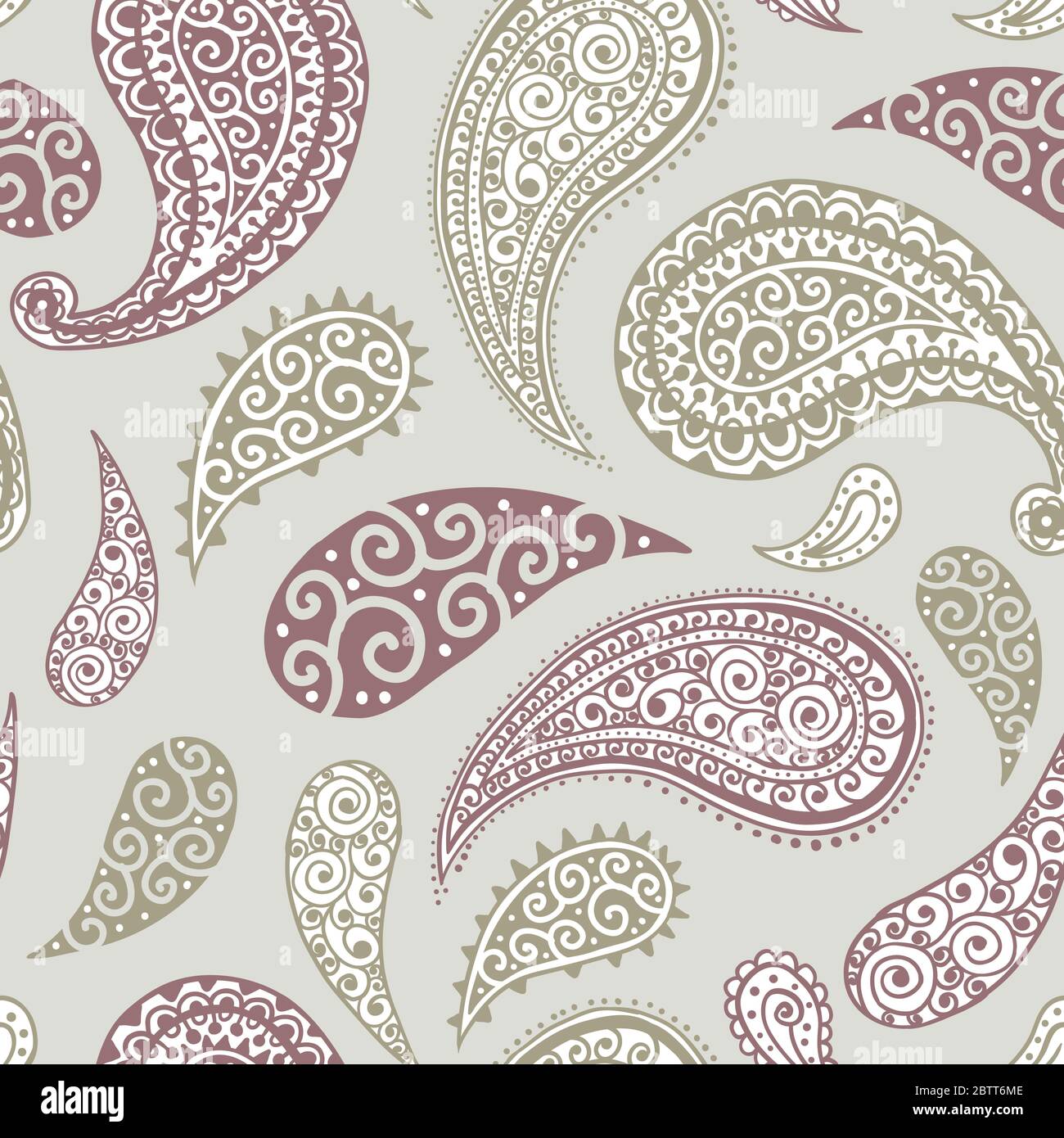 Paisley Pattern On Yellow Background Seamless Gold Red And White