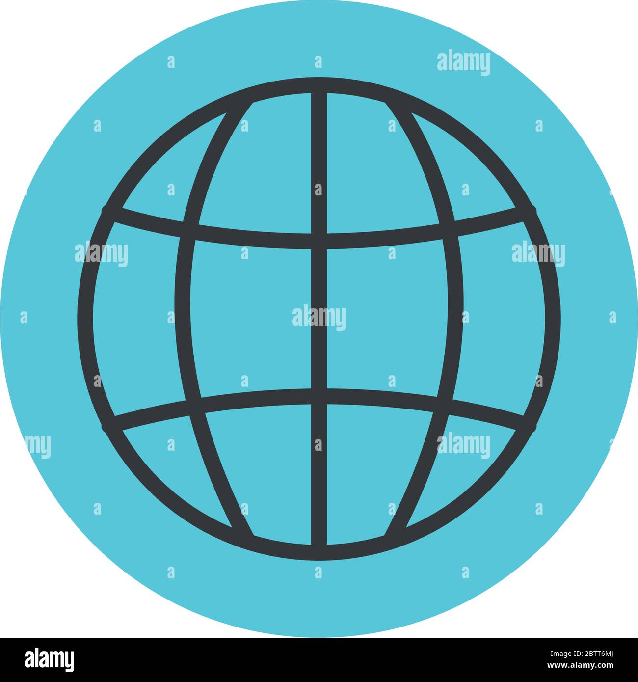 global sphere icon over white background, block line style, vector ...