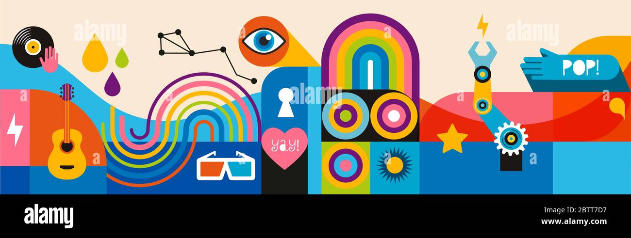 Geometric abstract background, street wall art concept, festival