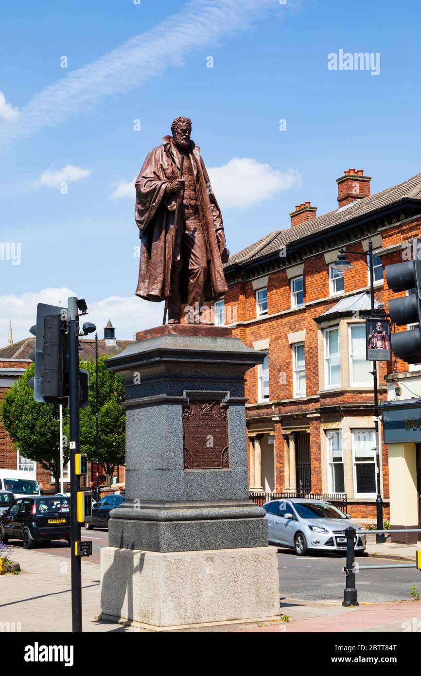 Statue of the Hon Frederick Tollemache, Member of Parliament, St Peters Hill, Grantham, Lincolnshire, England Stock Photo