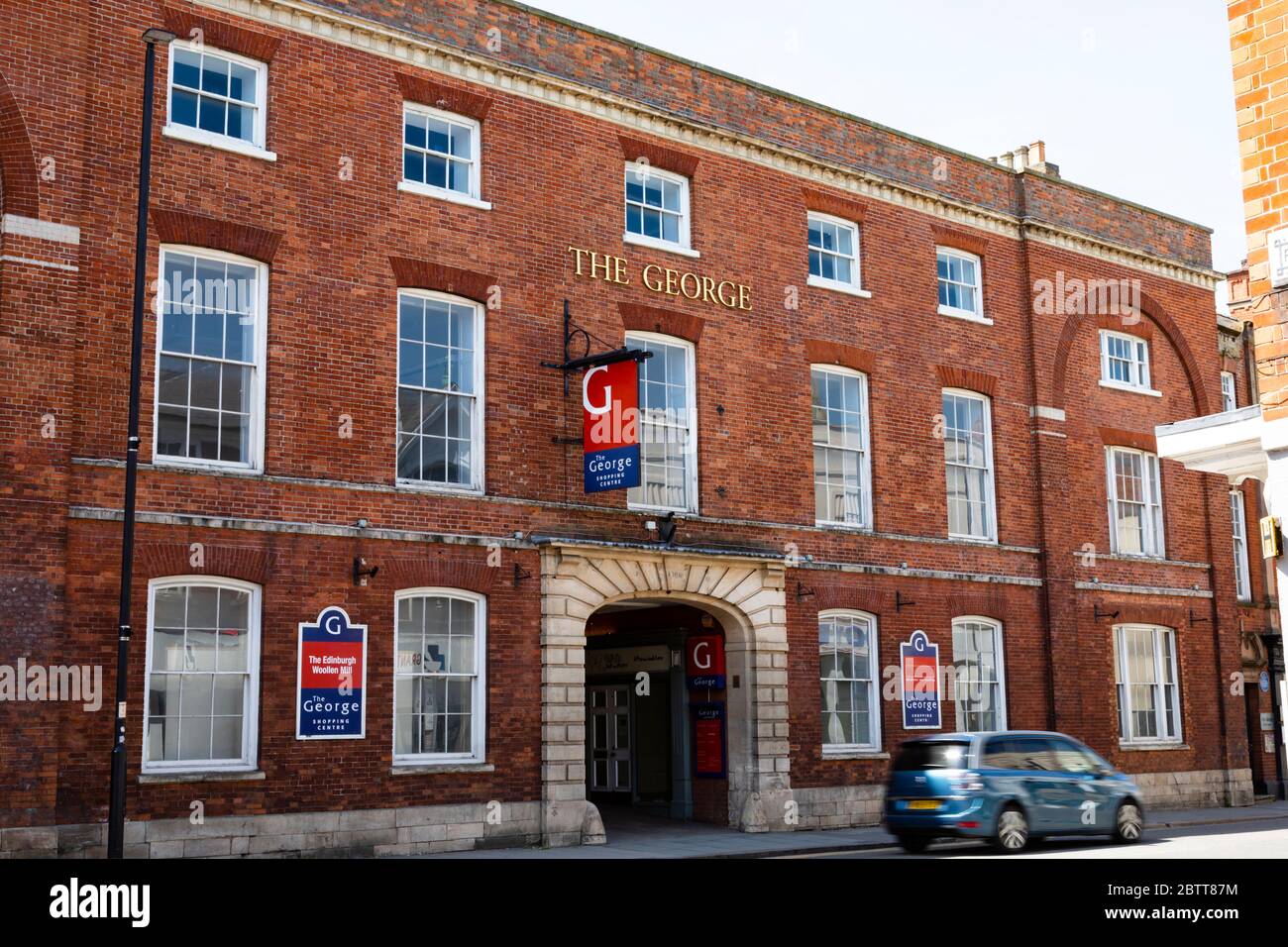 The former hotel, now the shopping center, Grantham, Lincolnshire, England. May