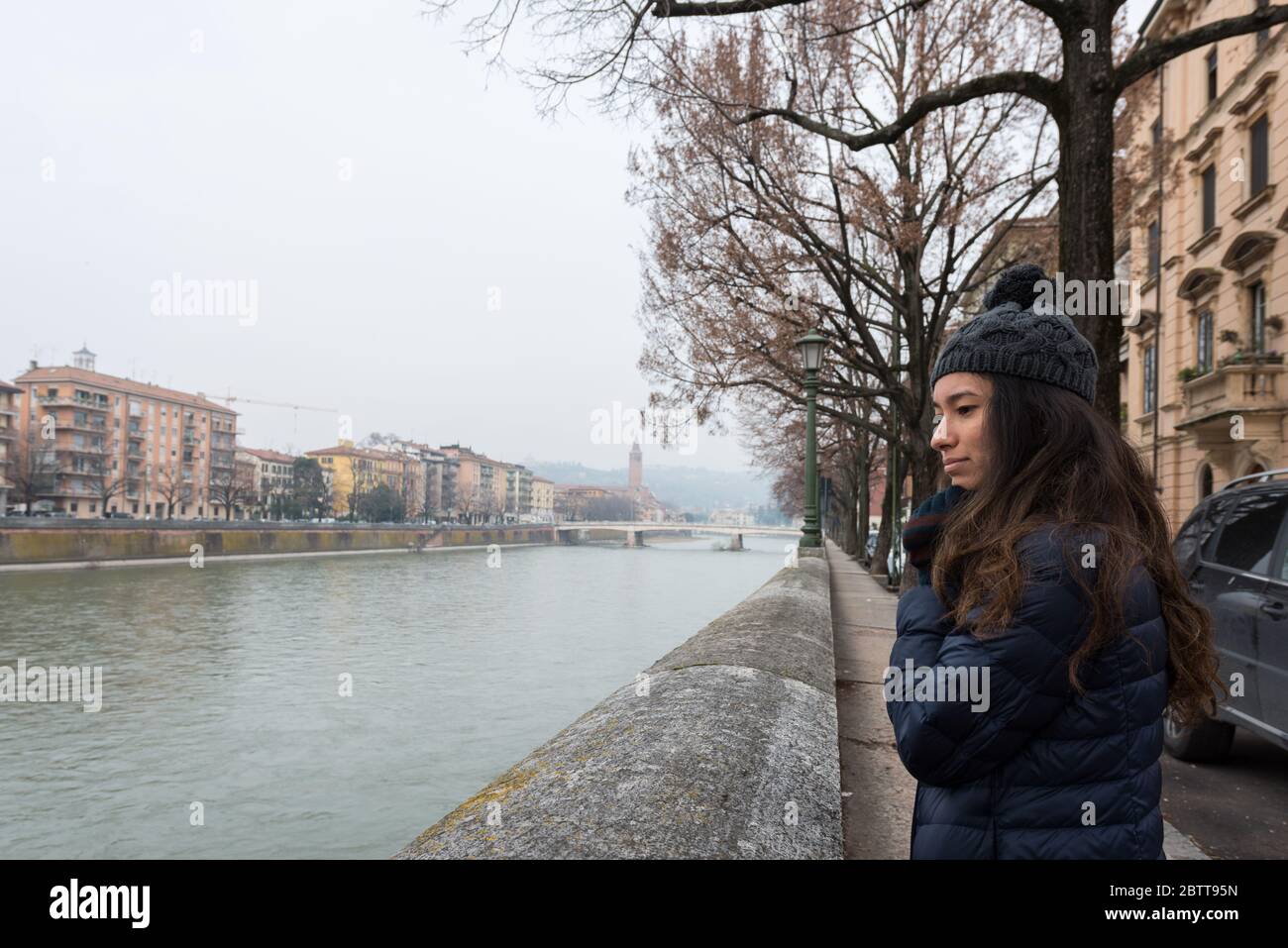 Cold woman wearing jacket hi-res stock photography and images - Alamy