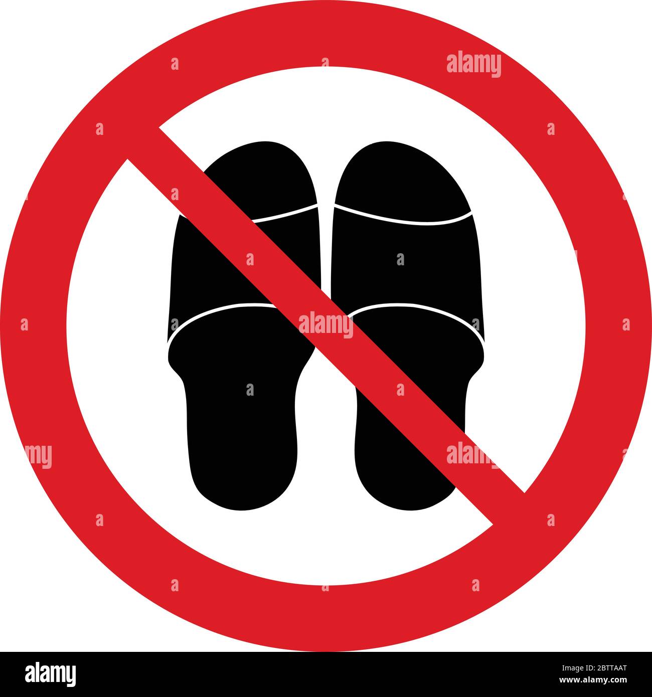 No Slippers vector. Not allow Slippers sign. The red circle prohibiting  sing Stock Vector Image & Art - Alamy