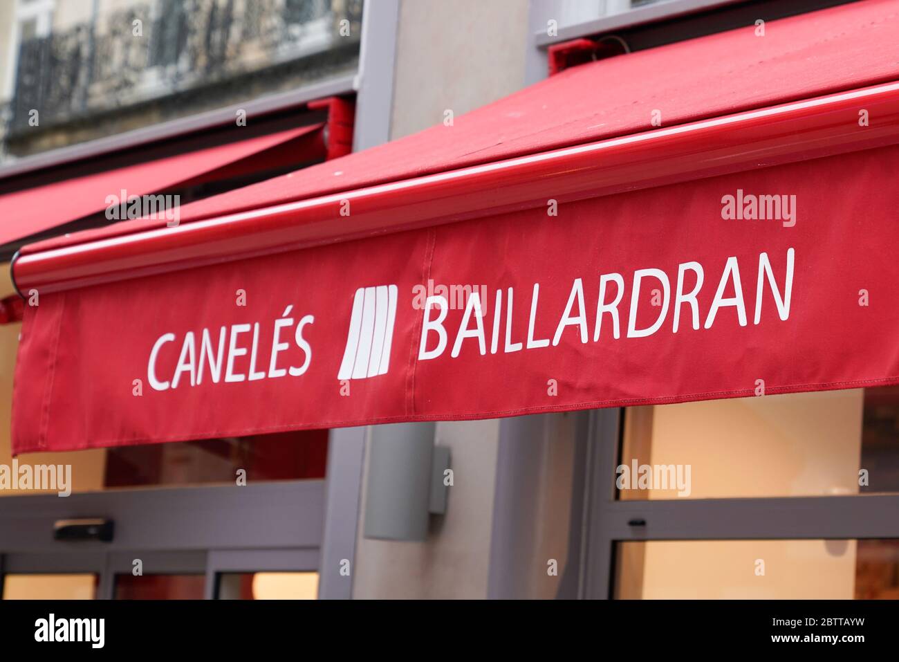 Bordeaux , Aquitaine / France - 05 05 2020 : Baillardran pastry shop brand logo and sign on canelés store Stock Photo