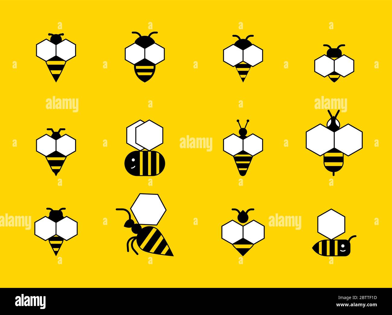 Bee and honey vector line icons set Stock Vector Image & Art - Alamy