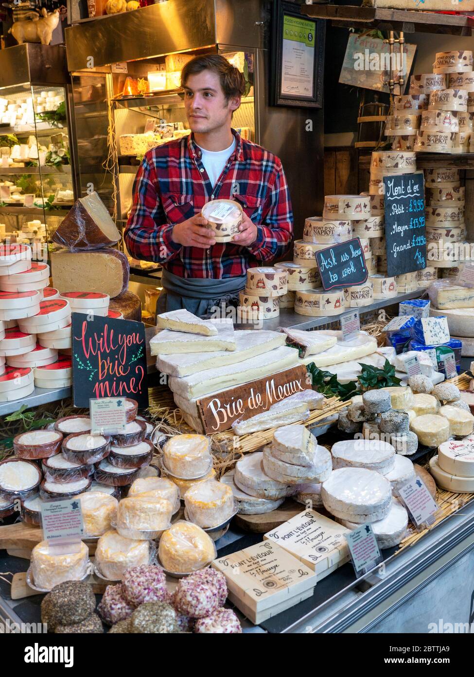 BOROUGH MARKET FRENCH CHEESE STALL London UK Authentic friendly