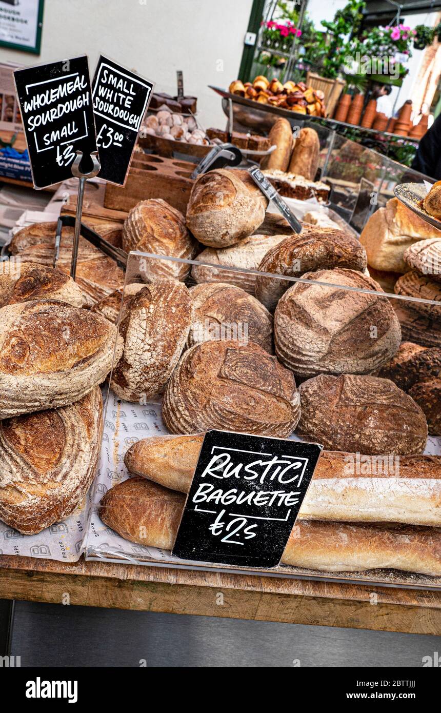 Breads Borough Market Stall Rustic authentic Baguette and Sourdough