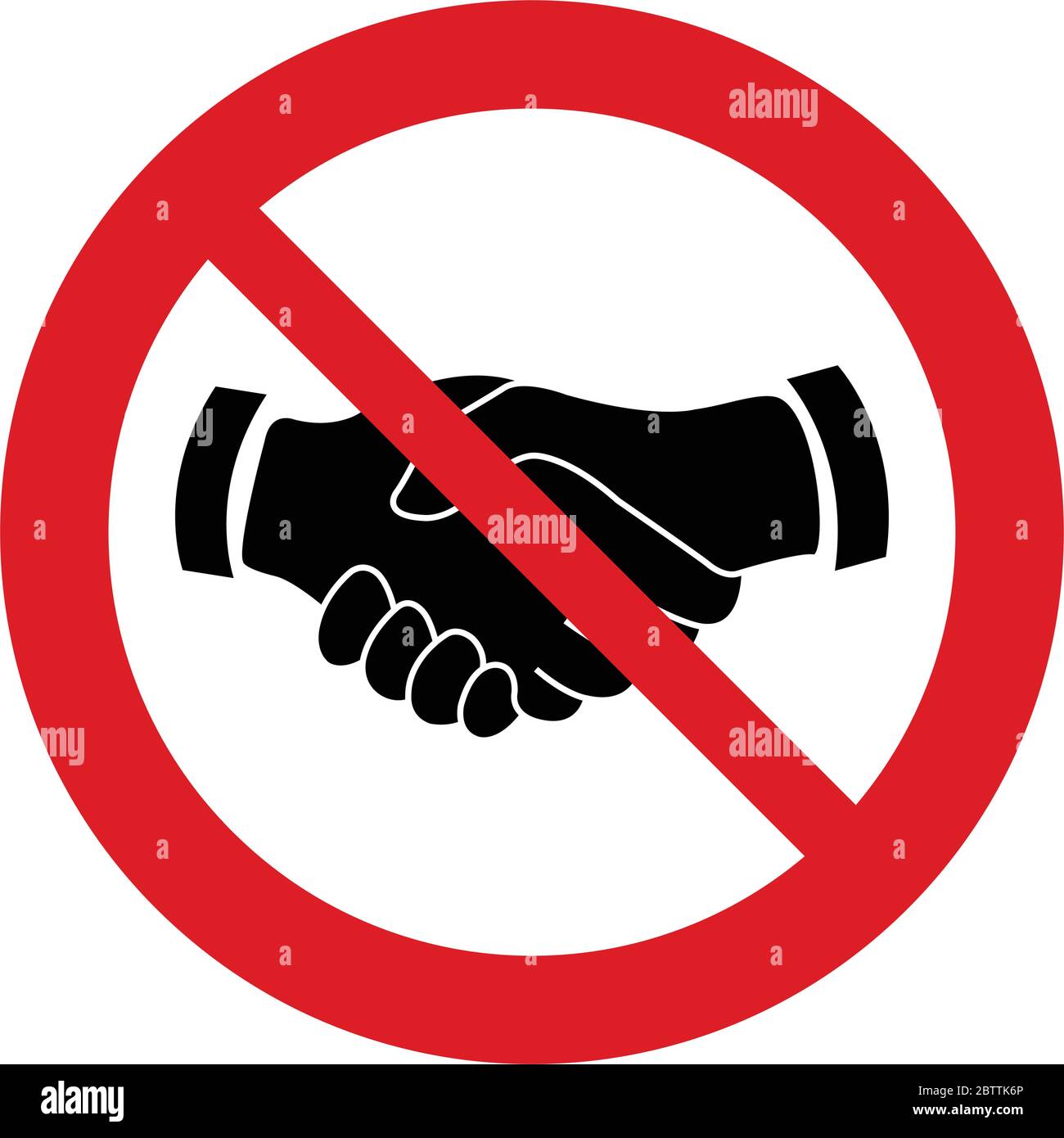 No handshake vector. Not allow handshake sign. The red circle ...