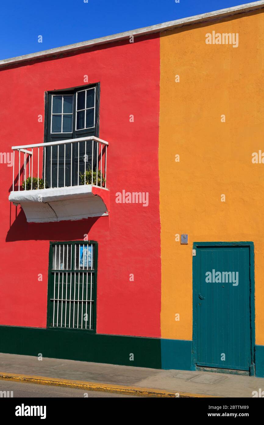 Houses on Independencia Street, Trujillo, Peru, South America Stock