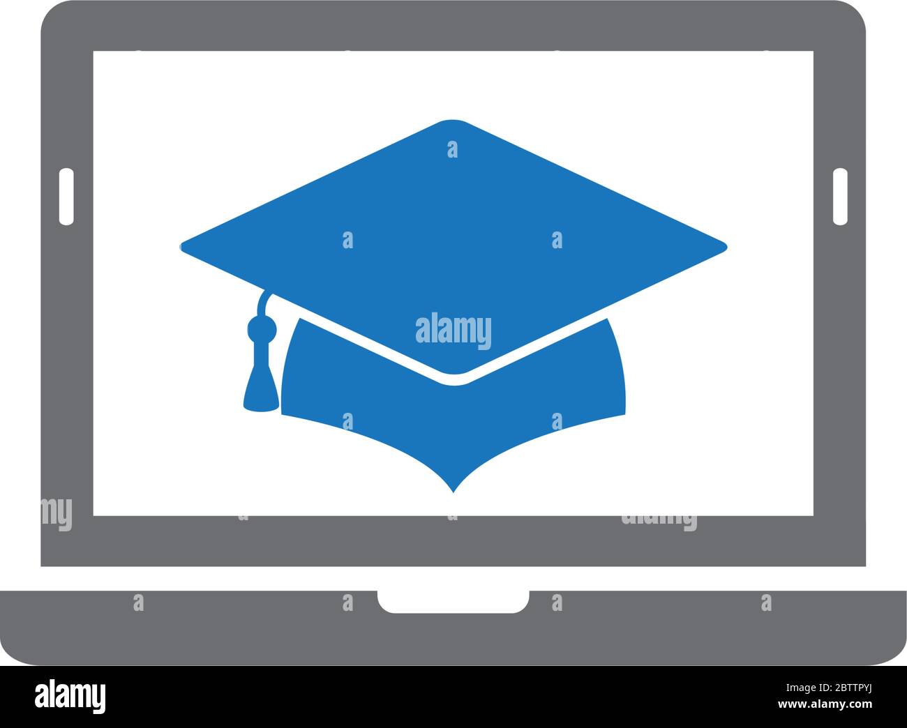 Graduation cap icon. online education icon Stock Vector