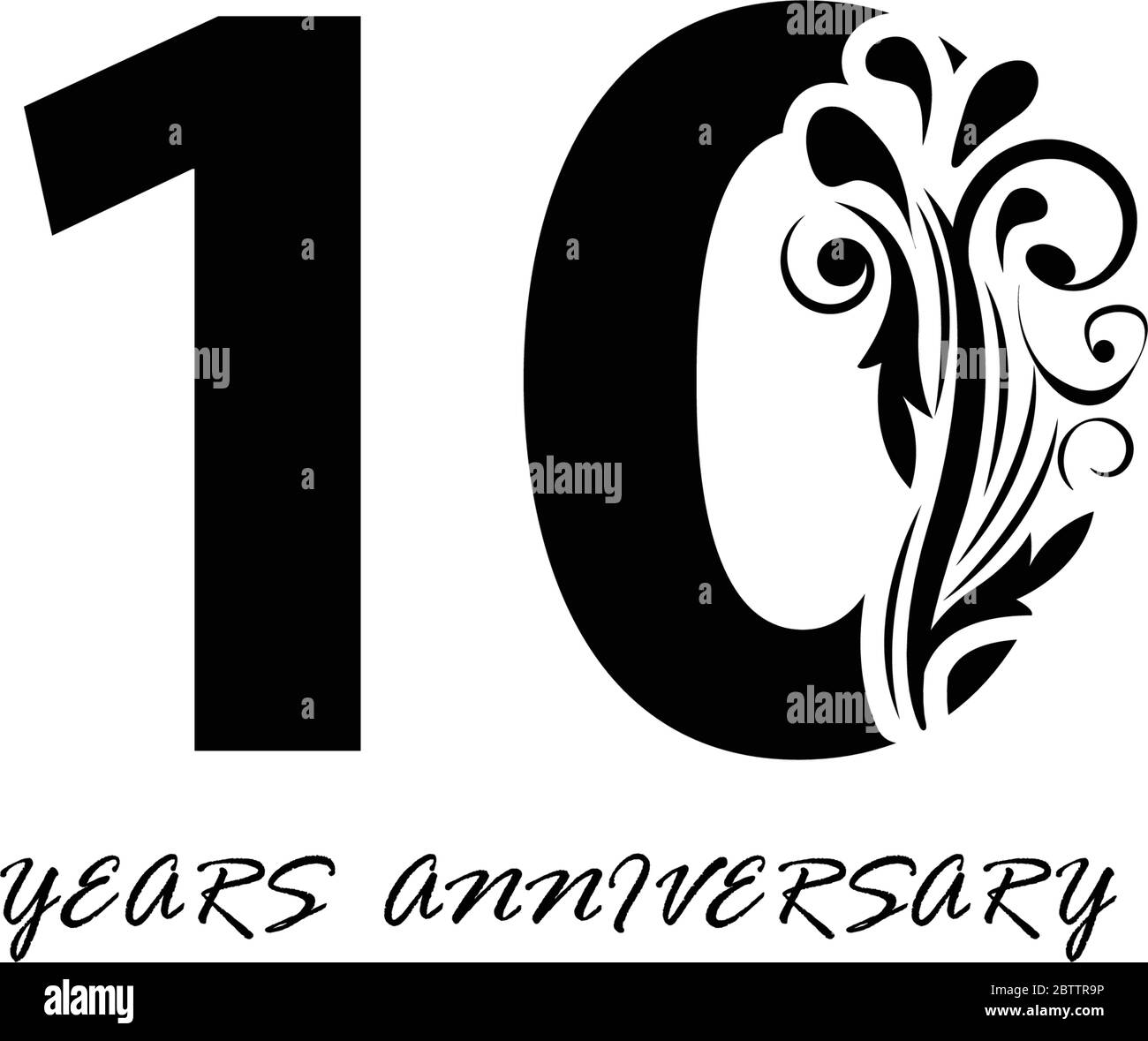 10 years anniversary vector, style  for celebration, logo template Stock Vector